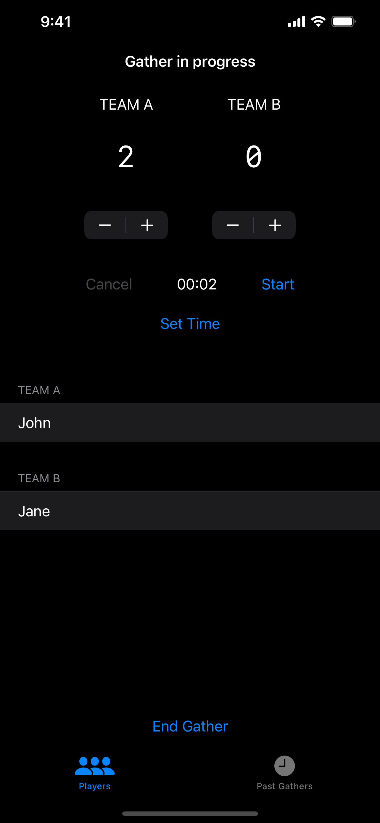 Football Gather App Screenshot 1
